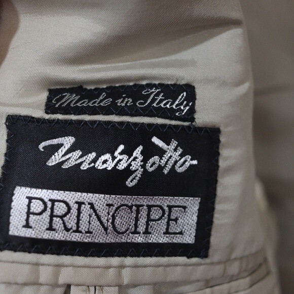 Marzotto Principe Italy Gray Pinstripe Pant Suit Wool Blend Classic Power Suit L - Picture 14 of 16